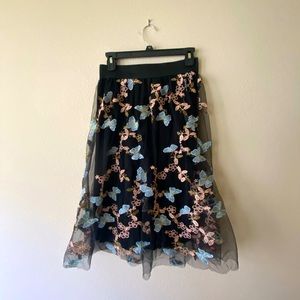 Embroidered Midi Skirt